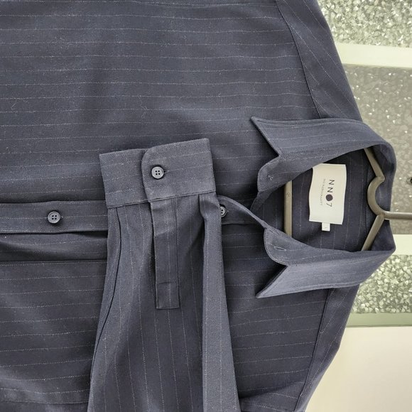 NWT - OVER 80% OFF NO NATIONALITY NN07 MENS NAVY STRIPE SHIRT - Picture 9 of 10